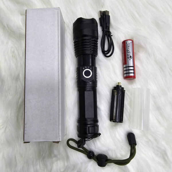 Waterproof Zoom LED Flashlight USB Torch Light - Image 2